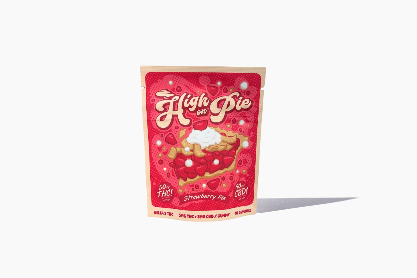 High on Pie Strawberry Pie Gummies 50mg THC + 50mg CBD