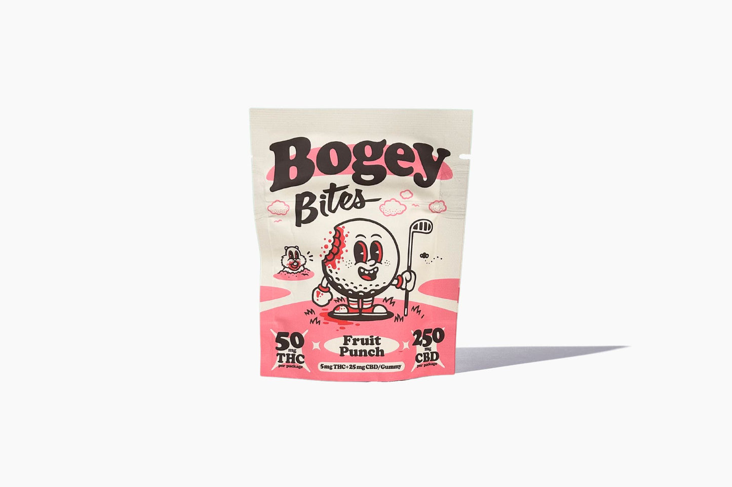 Bogey Bites Fruit Punch Gummies 50mg THC + 250mg CBD