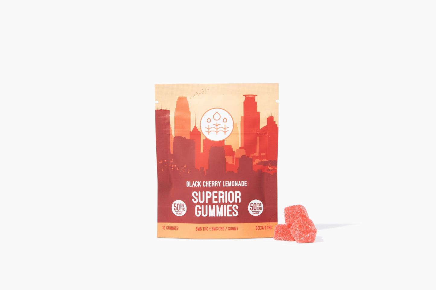 Black Cherry Lemonade Gummies 50mg THC + 50mg CBD