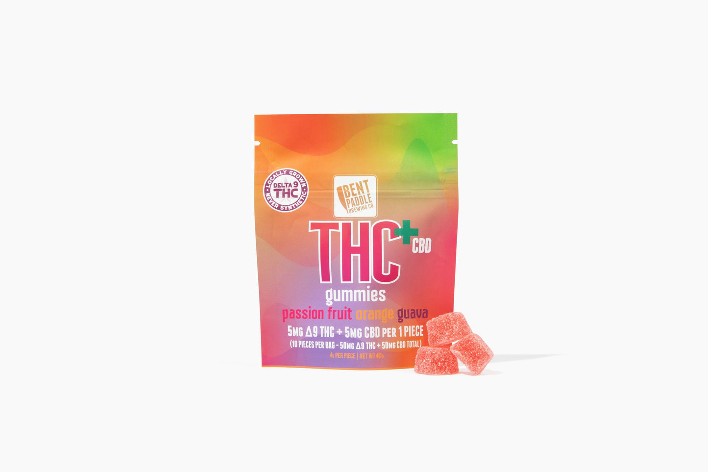Passion Fruit Orange Guava Gummies 50mg THC + 50mg CBD