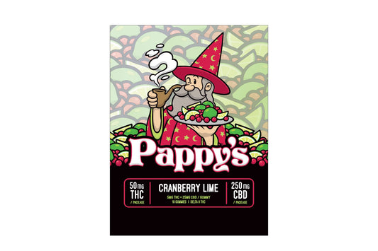 Pappy's Cranberry Lime Gummies 50mg THC + 250mg CBD