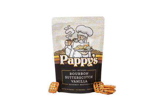 Pappy's Bourbon Butterscotch Vanilla Pretzels 50mg THC