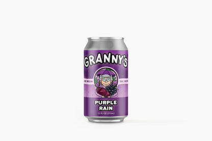 Granny's Purple Rain Live Resin THC and CBD Seltzer. Minnesota Made. New Cannabis Beverage.