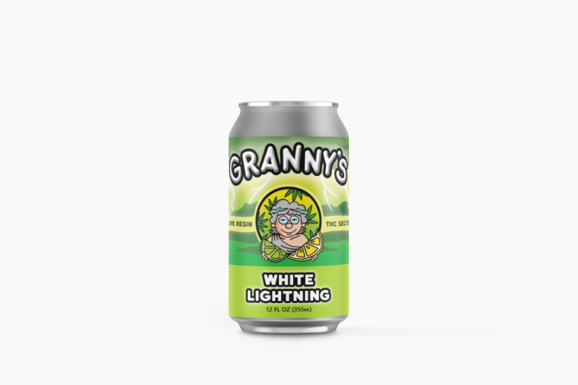 Granny's White Lightning Live Resin THC and CBD Seltzer. Minnesota Made. New Cannabis Beverage.