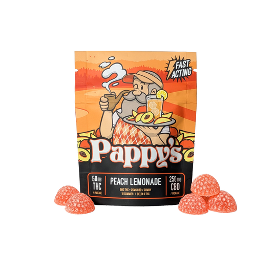 Peach Lemonade Gummies 50mg THC + 250mg CBD