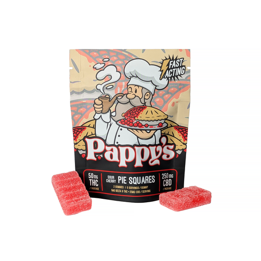 Sour Cherry Pie Squares Gummies 50mg THC + 250mg CBD