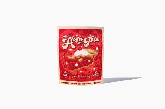 FREE GIFT | High on Pie Sour Cherry Pie Gummies 50mg THC + 50mg CBD
