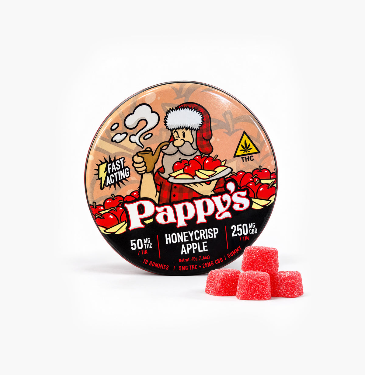 Collectors Tin: Honeycrisp Apple Gummies 50mg THC + 250mg CBD